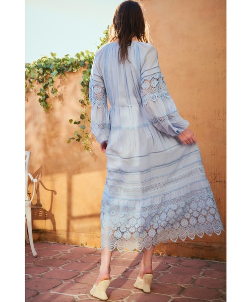 Estella.K(エステラケー)の「Nora Lace Trim Dress 2 レース切り替えティーアードドレス 2(ワンピース・レディース・ピンク/サックスブルー/ホワイト系その他・FREE)」の21枚目の写真