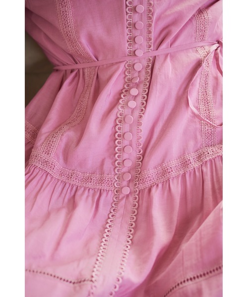 Estella.K(エステラケー)の「Nora Lace Trim Dress 2 レース切り替えティーアードドレス 2(ワンピース・レディース・ピンク/サックスブルー/ホワイト系その他・FREE)」の17枚目の写真
