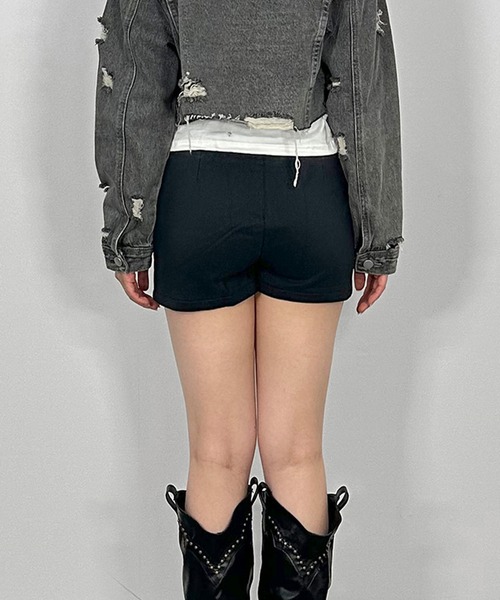 ブラックハイウエストショートパンツ/【ブラックショートパンツ ブラックハイウエストショートパンツ/【ブラックショートパンツ