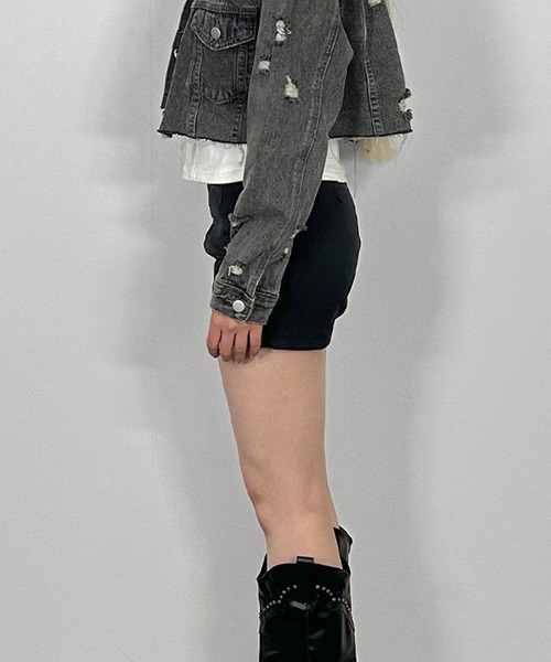 ブラックハイウエストショートパンツ/【ブラックショートパンツ