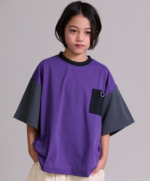 PAIRMANON STREET（ペアマノンストリート）の「【マルチファンクション】吸水速乾 ポケット 半袖 Tシャツ【PAIRMANON STREET】（Tシャツ/カットソー・キッズ・ホワイト系その他/パープル系その他/チャコールグレー/ブラック系その他/ブラック/グレー系その他・100/110/120/130/140/150/160）」の6枚目の写真