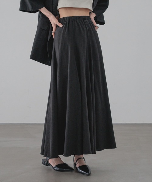 LOWRYS FARM（ローリーズファーム）の「リネンフレアスカート 637551（スカート・レディース・ピンク/ブラウン/ブラック/アイボリー・LARGE/MEDIUM）」の2枚目の写真