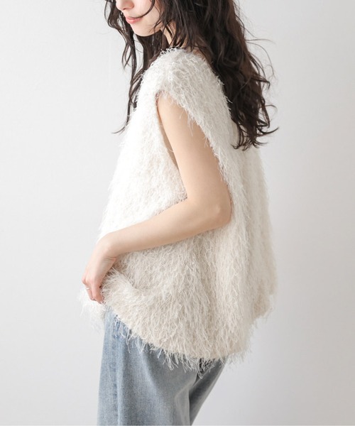 CURA CLOSET(キュラ クローゼット)の「前後2WAYフリンジベスト(ベスト・レディース・ブラック/アイボリー・フリー)」の8枚目の写真