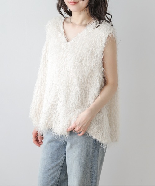 CURA CLOSET(キュラ クローゼット)の「前後2WAYフリンジベスト(ベスト・レディース・ブラック/アイボリー・フリー)」の11枚目の写真