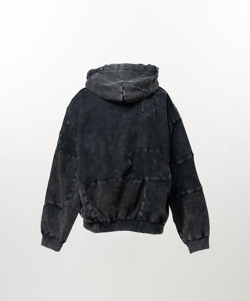 Maison MIHARA YASUHIRO（メゾンミハラヤスヒロ）の「【MIHARAYASUHIRO/ミハラヤスヒロ】Bleached Repair Zip-Up Hoodie / A16PK541 ZIP UP PARKA（パーカー・メンズ・グレー/ブラック・44/48/46）」の14枚目の写真