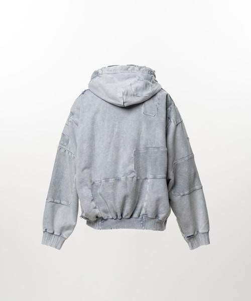 Maison MIHARA YASUHIRO（メゾンミハラヤスヒロ）の「【MIHARAYASUHIRO/ミハラヤスヒロ】Bleached Repair Zip-Up Hoodie / A16PK541 ZIP UP PARKA（パーカー・メンズ・グレー/ブラック・44/48/46）」の15枚目の写真