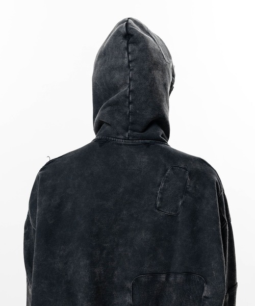 Maison MIHARA YASUHIRO（メゾンミハラヤスヒロ）の「【MIHARAYASUHIRO/ミハラヤスヒロ】Bleached Repair Zip-Up Hoodie / A16PK541 ZIP UP PARKA（パーカー・メンズ・グレー/ブラック・44/48/46）」の7枚目の写真