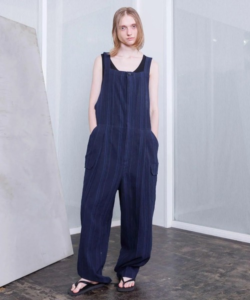 VOAAOV(ヴォアーブ)の「【VOAAOV】 TWEED / STRIPE - SET UP Overalls(サロペット/オーバーオール・メンズ・ブラウン/ネイビー・2)」の1枚目の写真