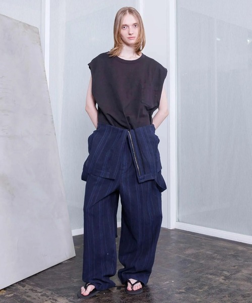 VOAAOV(ヴォアーブ)の「【VOAAOV】 TWEED / STRIPE - SET UP Overalls(サロペット/オーバーオール・メンズ・ブラウン/ネイビー・2)」の14枚目の写真