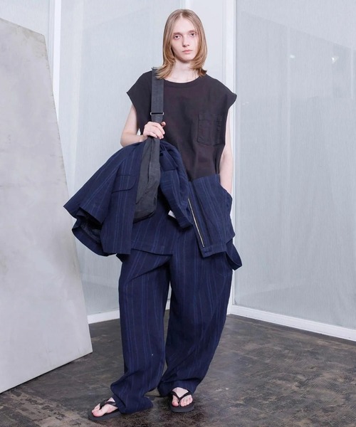 VOAAOV(ヴォアーブ)の「【VOAAOV】 TWEED / STRIPE - SET UP Overalls(サロペット/オーバーオール・メンズ・ブラウン/ネイビー・2)」の15枚目の写真