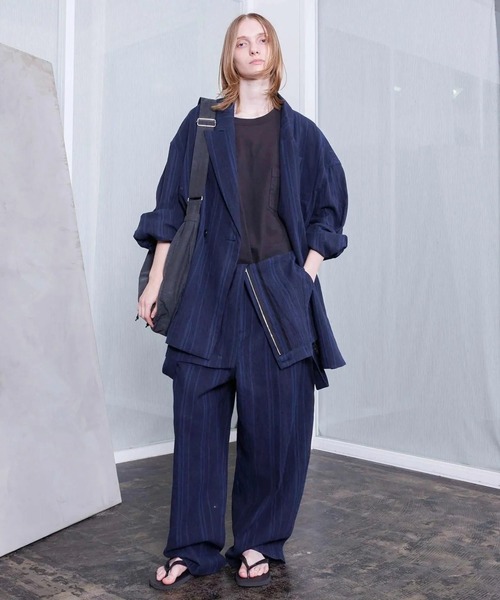 VOAAOV(ヴォアーブ)の「【VOAAOV】 TWEED / STRIPE - SET UP Overalls(サロペット/オーバーオール・メンズ・ブラウン/ネイビー・2)」の16枚目の写真