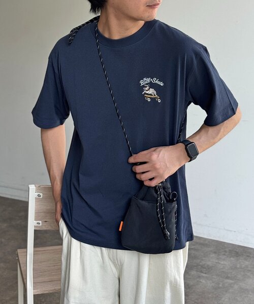 CPCM(シーピーシーエム)の「アソートバック刺繍T(Tシャツ/カットソー・メンズ・チャコールグレー/ホワイト系その他2/ネイビー/ブラック/ホワイト系その他3/グリーン/ホワイト/ホワイト系その他・MEDIUM/LARGE/X-LARGE)」の8枚目の写真