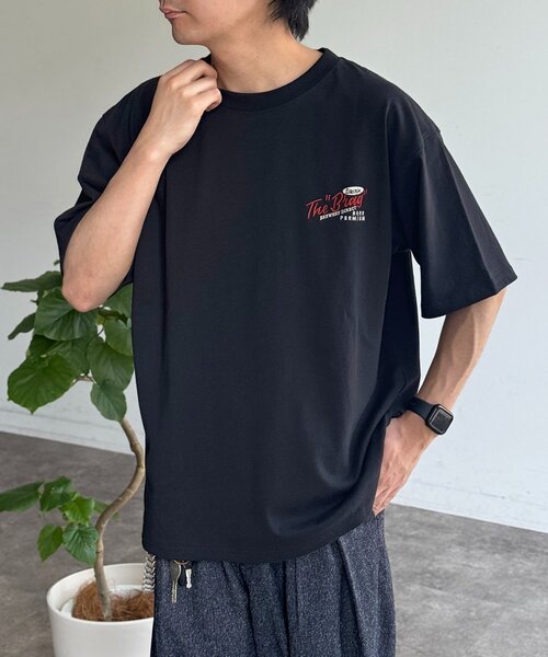 CPCM(シーピーシーエム)の「アソートバック刺繍T(Tシャツ/カットソー・メンズ・チャコールグレー/ホワイト系その他2/ネイビー/ブラック/ホワイト系その他3/グリーン/ホワイト/ホワイト系その他・MEDIUM/LARGE/X-LARGE)」の5枚目の写真