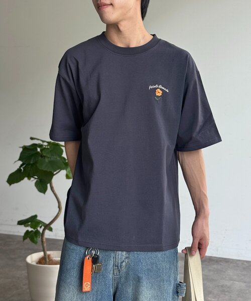 CPCM(シーピーシーエム)の「アソートバック刺繍T(Tシャツ/カットソー・メンズ・チャコールグレー/ホワイト系その他2/ネイビー/ブラック/ホワイト系その他3/グリーン/ホワイト/ホワイト系その他・MEDIUM/LARGE/X-LARGE)」の13枚目の写真
