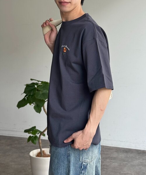 CPCM(シーピーシーエム)の「アソートバック刺繍T(Tシャツ/カットソー・メンズ・チャコールグレー/ホワイト系その他2/ネイビー/ブラック/ホワイト系その他3/グリーン/ホワイト/ホワイト系その他・MEDIUM/LARGE/X-LARGE)」の14枚目の写真