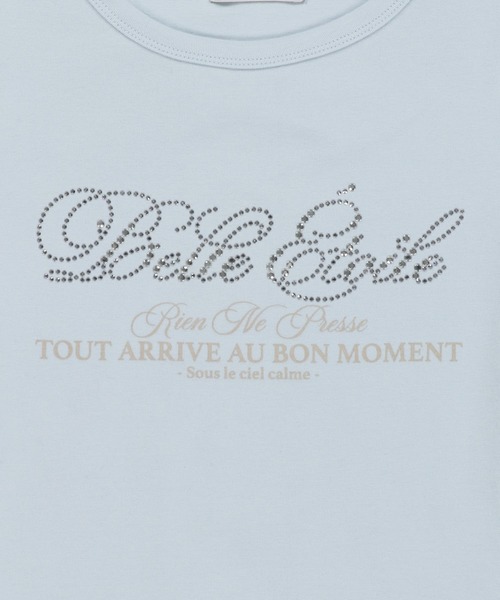 SPINNS(スピンズ)の「半袖ピタTシャツ/ラインストーンロゴ(Tシャツ/カットソー・レディース・オフホワイト/ブラック/サックスブルー/ネイビー・ONESIZE)」の17枚目の写真