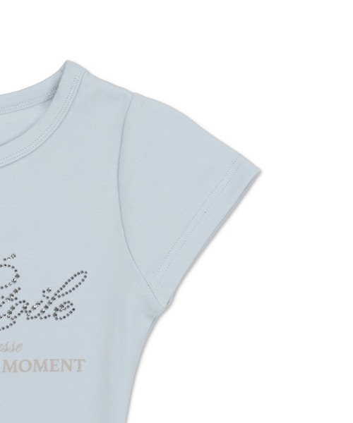 SPINNS(スピンズ)の「半袖ピタTシャツ/ラインストーンロゴ(Tシャツ/カットソー・レディース・オフホワイト/ブラック/サックスブルー/ネイビー・ONESIZE)」の18枚目の写真