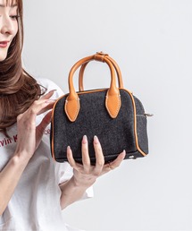 Jolie Joli（ジョリージョリ）の「【Jolie Joli/ジョリージョリ】デニム　ミニ ボストンバッグ　ショルダーバッグ ハンドバッグ（ショルダーバッグ）」