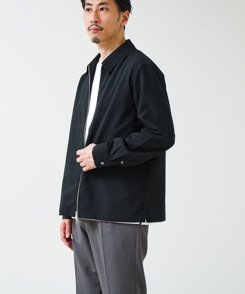 GLOSTER(グロスター)の「【きれい見え快適素材】ドライポリ Classy Zipシャツ(シャツ/ブラウス・メンズ・ブラック/ネイビー/チャコールグレー・M/L/S)」の5枚目の写真