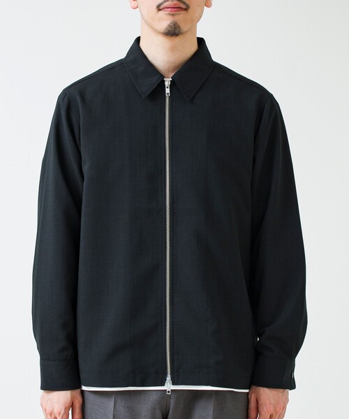 GLOSTER(グロスター)の「【きれい見え快適素材】ドライポリ Classy Zipシャツ(シャツ/ブラウス・メンズ・ブラック/ネイビー/チャコールグレー・M/L/S)」の8枚目の写真
