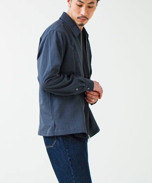 GLOSTER(グロスター)の「【きれい見え快適素材】ドライポリ Classy Zipシャツ(シャツ/ブラウス・メンズ・ブラック/ネイビー/チャコールグレー・M/L/S)」の13枚目の写真