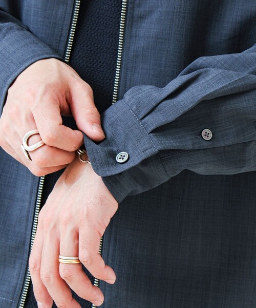 GLOSTER(グロスター)の「【きれい見え快適素材】ドライポリ Classy Zipシャツ(シャツ/ブラウス・メンズ・ブラック/ネイビー/チャコールグレー・M/L/S)」の15枚目の写真