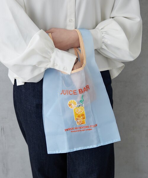 BIRTHDAY BAR（バースデイバー）の「【Finissage】リトルモカコンパクトマルシェバック（エコバッグ/サブバッグ・レディース・グレー/ブルー/ホワイト・0）」の3枚目の写真