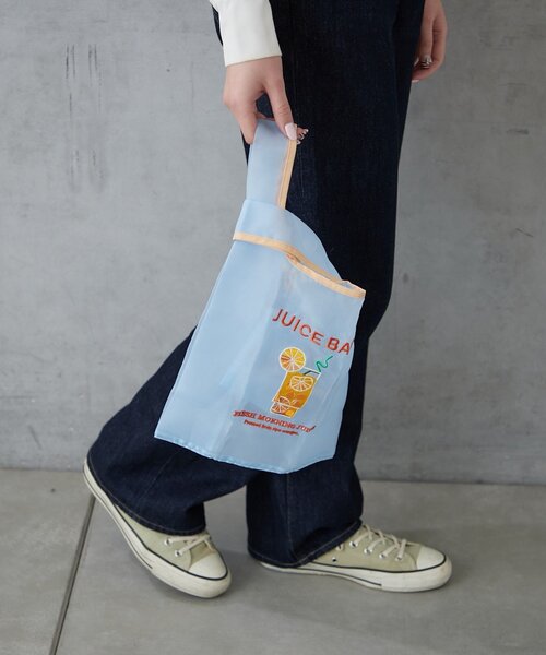 BIRTHDAY BAR（バースデイバー）の「【Finissage】リトルモカコンパクトマルシェバック（エコバッグ/サブバッグ・レディース・グレー/ブルー/ホワイト・0）」の10枚目の写真