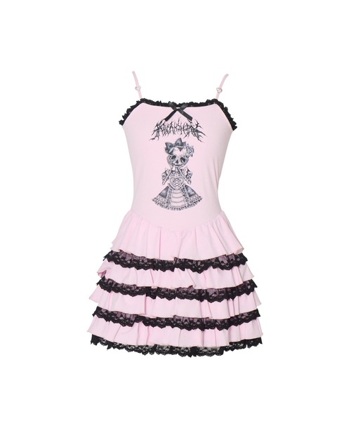 Lolita skull print tiered cami one-piece（ワンピース）｜AVENCHUMU