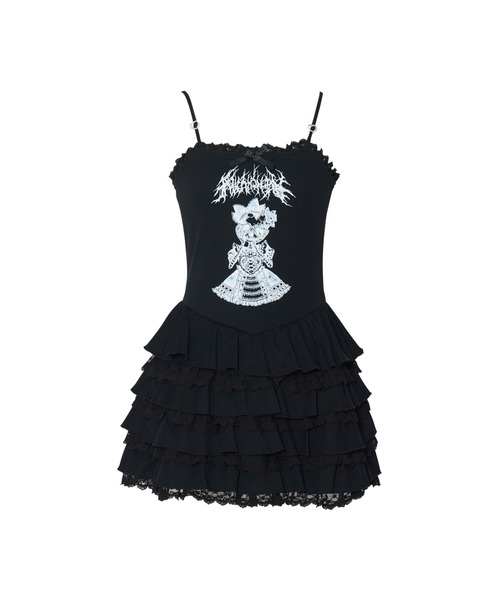 Lolita skull print tiered cami one-piece（ワンピース）｜AVENCHUMU