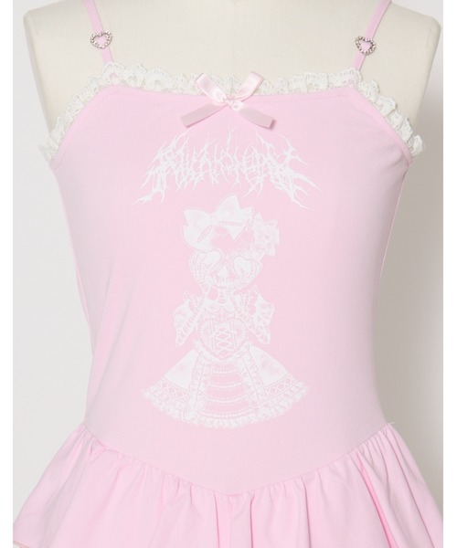 AVENCHUMU(アバンチュウム)の「Lolita skull print tiered cami one-piece(ワンピース・レディース・ブラック/ブラック×ピンク/ホワイト×ピンク・FREE)」の20枚目の写真