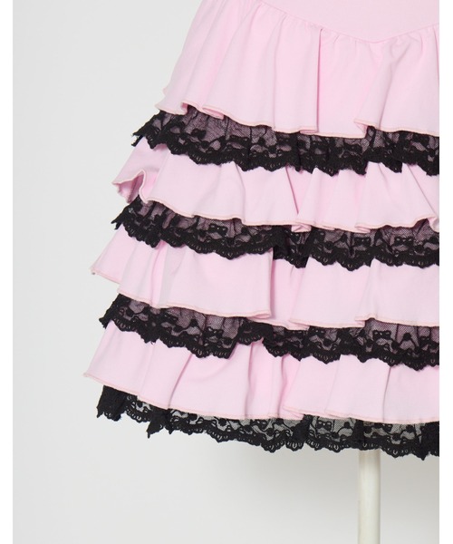 AVENCHUMU(アバンチュウム)の「Lolita skull print tiered cami one-piece(ワンピース・レディース・ブラック/ブラック×ピンク/ホワイト×ピンク・FREE)」の17枚目の写真