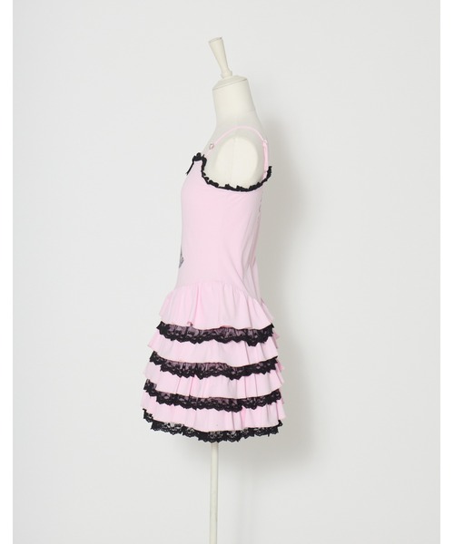 AVENCHUMU(アバンチュウム)の「Lolita skull print tiered cami one-piece(ワンピース・レディース・ブラック/ブラック×ピンク/ホワイト×ピンク・FREE)」の13枚目の写真