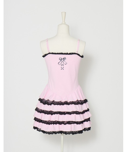 AVENCHUMU(アバンチュウム)の「Lolita skull print tiered cami one-piece(ワンピース・レディース・ブラック/ブラック×ピンク/ホワイト×ピンク・FREE)」の14枚目の写真