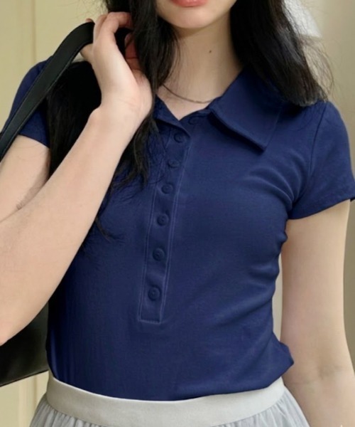 Tight design short sleeve polo shirt