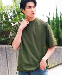 接触冷感 速乾 ナイロン シャカシャカ サイドメッシュ 裾ドローコード 半袖Tシャツ