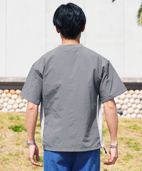 jiggys shop（ジギーズショップ）の「接触冷感 速乾 ナイロン シャカシャカ サイドメッシュ 裾ドローコード 半袖Tシャツ（Tシャツ/カットソー・メンズ・ブルー/チャコールグレー/ブラック/カーキ/ベージュ・MEDIUM/LARGE/X-LARGE）」の22枚目の写真