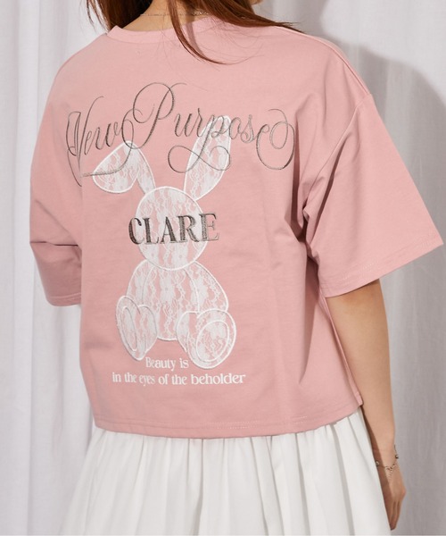 GORGE(ゴージ)の「《レースバニー》バックプリントTシャツ/ストリート×Y2K/春夏/全3色(Tシャツ/カットソー・レディース・ピンク/オフホワイト/ブラック・F)」の3枚目の写真