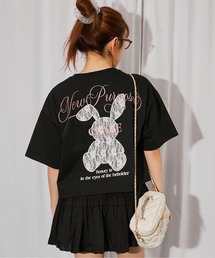 《レースバニー》バックプリントTシャツ/ストリート×Y2K/春夏/全3色