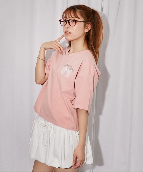 GORGE(ゴージ)の「《レースバニー》バックプリントTシャツ/ストリート×Y2K/春夏/全3色(Tシャツ/カットソー・レディース・ピンク/オフホワイト/ブラック・F)」の19枚目の写真