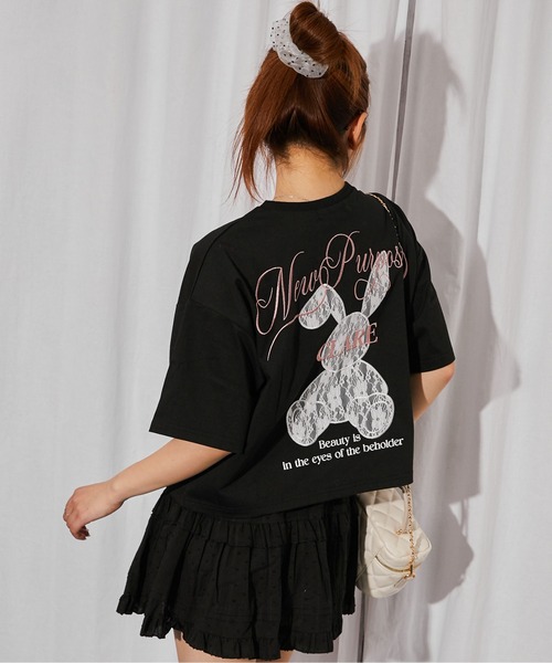 GORGE(ゴージ)の「《レースバニー》バックプリントTシャツ/ストリート×Y2K/春夏/全3色(Tシャツ/カットソー・レディース・ピンク/オフホワイト/ブラック・F)」の14枚目の写真