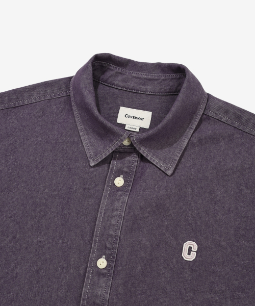 COVERNAT（カバーナット）の「Cロゴデニムハーフシャツパープル（シャツ/ブラウス・レディース・その他・SMALL/MEDIUM/LARGE/X-LARGE）」の7枚目の写真