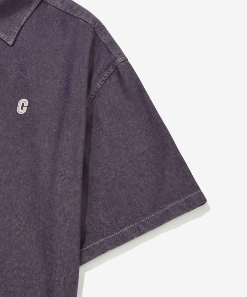 COVERNAT（カバーナット）の「Cロゴデニムハーフシャツパープル（シャツ/ブラウス・レディース・その他・SMALL/MEDIUM/LARGE/X-LARGE）」の5枚目の写真