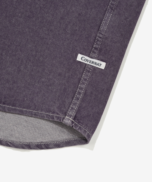 COVERNAT（カバーナット）の「Cロゴデニムハーフシャツパープル（シャツ/ブラウス・レディース・その他・SMALL/MEDIUM/LARGE/X-LARGE）」の3枚目の写真