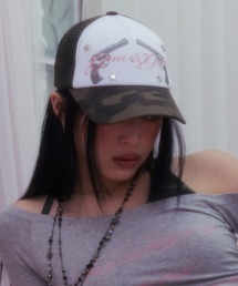 NIIER NOR（ニアノア）の「A'GEM/9 × .kom 『NIIER NOR/ニーアノア』 REVOLVER TRUCKER CAP/リボルバートラッカー キャップ（キャップ）」