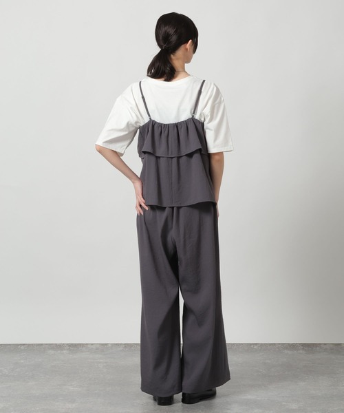 LAKOLE（ラコレ）の「リネンライクティアードキャミ / 657242（キャミソール・レディース・ライトグリーン/チャコール/アイボリー/グレイッシュベージュ・FREE）」の7枚目の写真