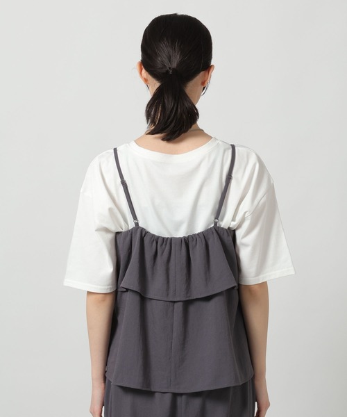 LAKOLE（ラコレ）の「リネンライクティアードキャミ / 657242（キャミソール・レディース・ライトグリーン/チャコール/アイボリー/グレイッシュベージュ・FREE）」の14枚目の写真