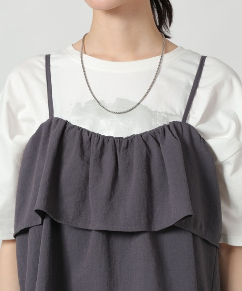 LAKOLE（ラコレ）の「リネンライクティアードキャミ / 657242（キャミソール・レディース・ライトグリーン/チャコール/アイボリー/グレイッシュベージュ・FREE）」の15枚目の写真