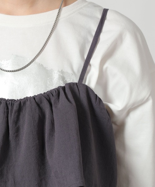 LAKOLE（ラコレ）の「リネンライクティアードキャミ / 657242（キャミソール・レディース・ライトグリーン/チャコール/アイボリー/グレイッシュベージュ・FREE）」の16枚目の写真