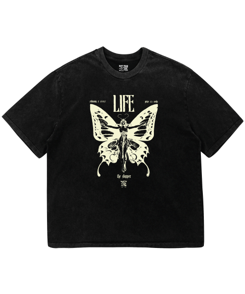 NAVYTEAM(ネイビーチーム)の「LIFE ピグメントダイング半袖Tシャツ(Tシャツ/カットソー・レディース・ブラック×ベージュ/ブラック×グレー・1/2/3)」の3枚目の写真